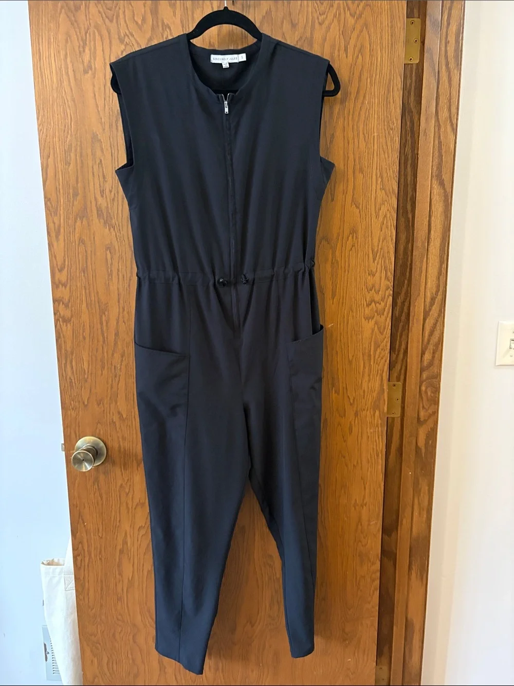 Sincerely Jules Black Sleeveless Zip-Front Jumpsuit